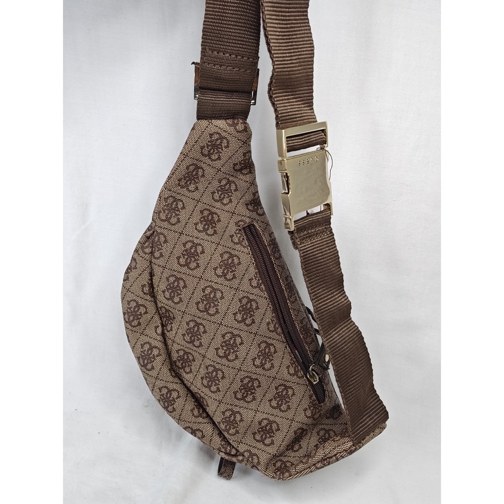 GUESS Renee Mini SI248712 Brown Logo Monogram Fanny Pack Belt Bag NWT - Picture 2 of 14
